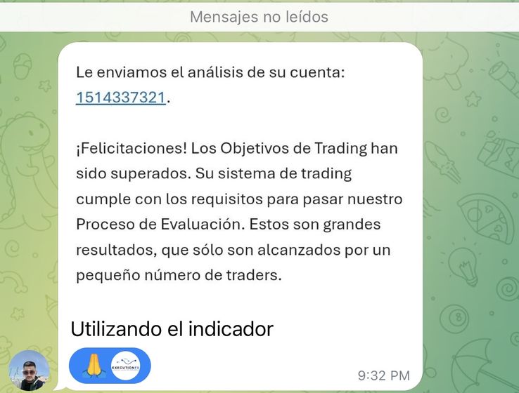 Confirmación de evaluación de fondeo superada, miembro de ExecutionFX